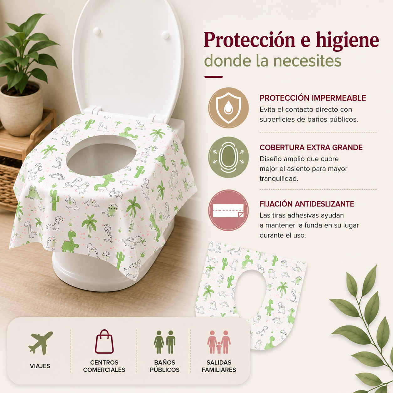 Protector de Inodoro Desechable Para Niños y Adultos. Cada paquete contiene 15 unds