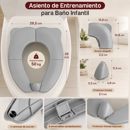 Asiento de inodoro portátil para niños