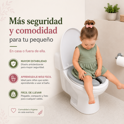 Asiento de inodoro portátil para niños