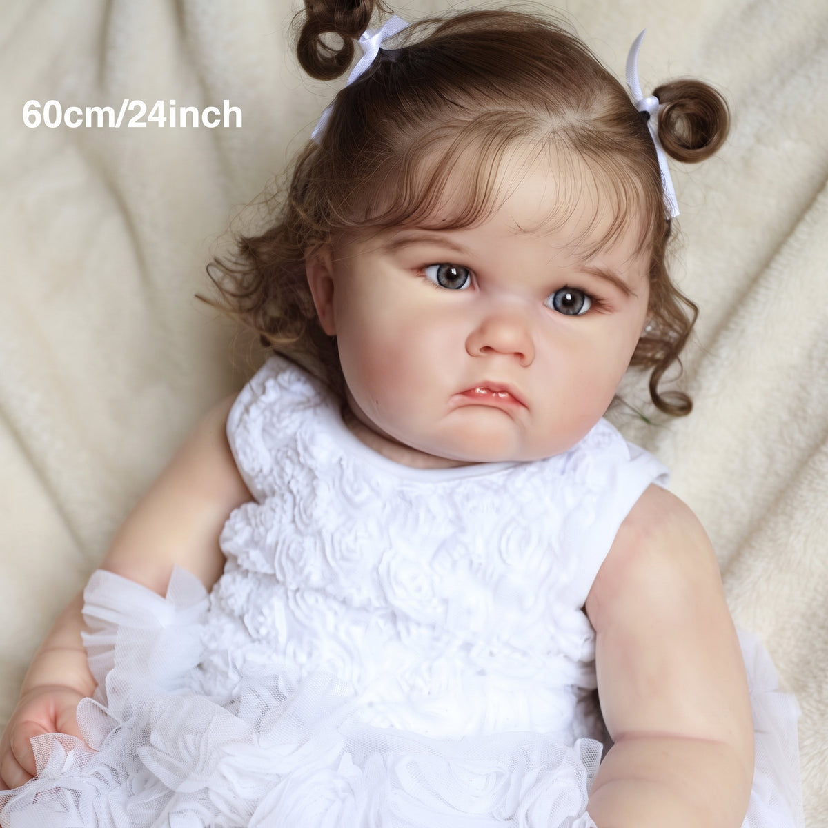 Muñeca Reborn 60cm | Vinilo Suave y Cuerpo de Tela