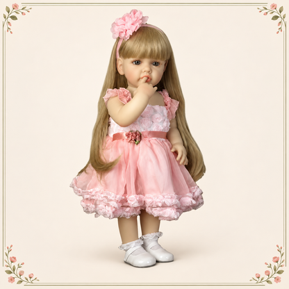 Bebé Reborn Niña con Cuerpo Completo de Vinilo 55 cms