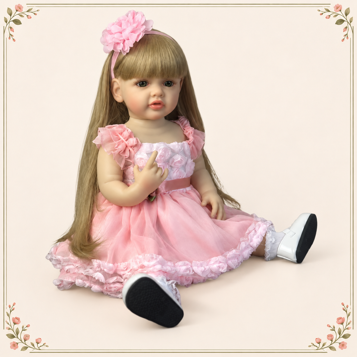 Bebé Reborn Niña con Cuerpo Completo de Vinilo 55 cms