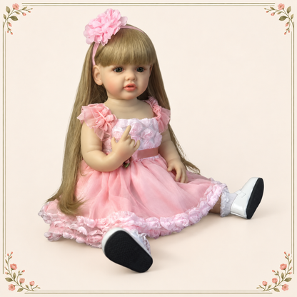 Bebé Reborn Niña con Cuerpo Completo de Vinilo 55 cms